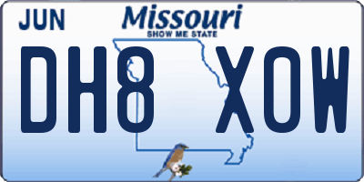 MO license plate DH8X0W