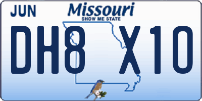 MO license plate DH8X1O