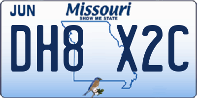 MO license plate DH8X2C