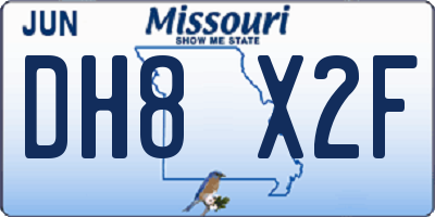 MO license plate DH8X2F