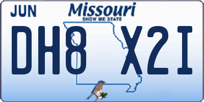 MO license plate DH8X2I