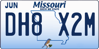 MO license plate DH8X2M