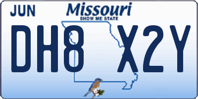 MO license plate DH8X2Y