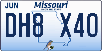 MO license plate DH8X4O