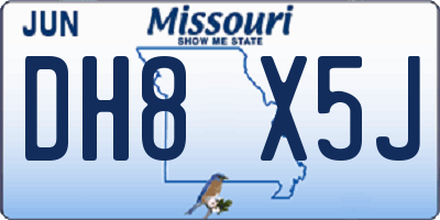 MO license plate DH8X5J