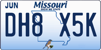 MO license plate DH8X5K