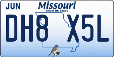 MO license plate DH8X5L