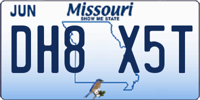 MO license plate DH8X5T