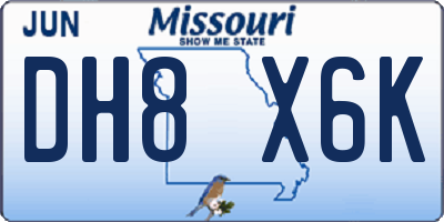MO license plate DH8X6K