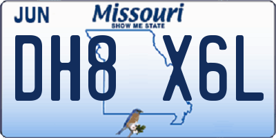 MO license plate DH8X6L