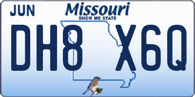 MO license plate DH8X6Q