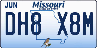 MO license plate DH8X8M