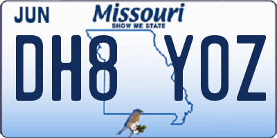 MO license plate DH8Y0Z