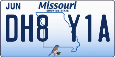 MO license plate DH8Y1A