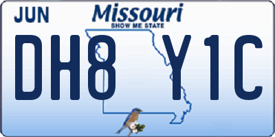 MO license plate DH8Y1C