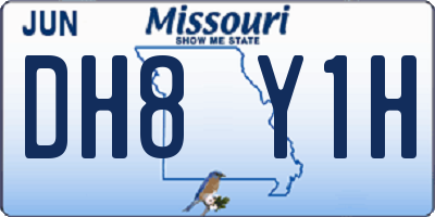 MO license plate DH8Y1H