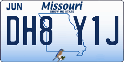 MO license plate DH8Y1J