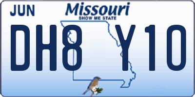 MO license plate DH8Y1O
