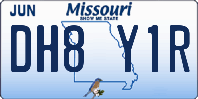 MO license plate DH8Y1R