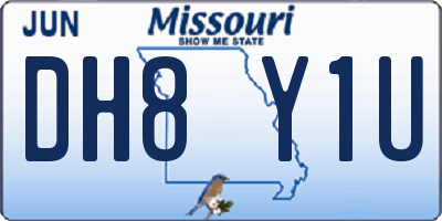 MO license plate DH8Y1U
