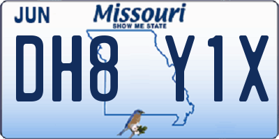 MO license plate DH8Y1X