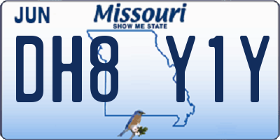 MO license plate DH8Y1Y