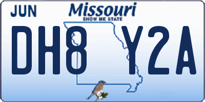 MO license plate DH8Y2A