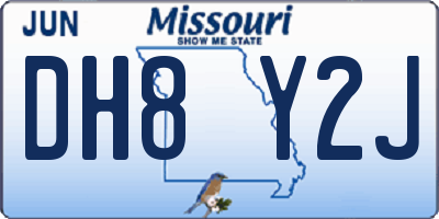 MO license plate DH8Y2J