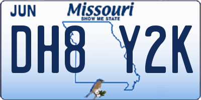MO license plate DH8Y2K
