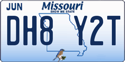 MO license plate DH8Y2T