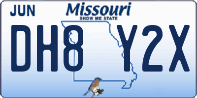 MO license plate DH8Y2X