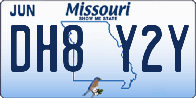 MO license plate DH8Y2Y