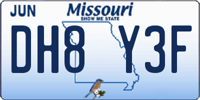 MO license plate DH8Y3F