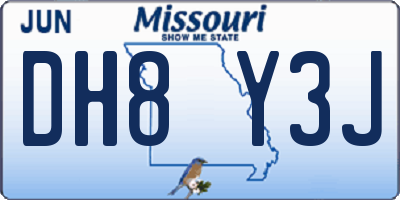 MO license plate DH8Y3J