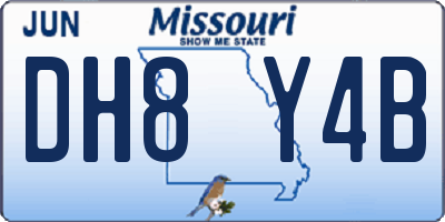 MO license plate DH8Y4B