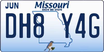 MO license plate DH8Y4G