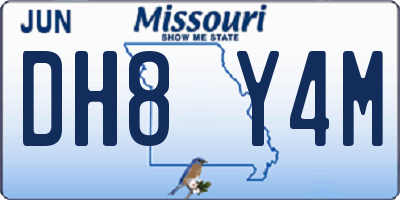 MO license plate DH8Y4M