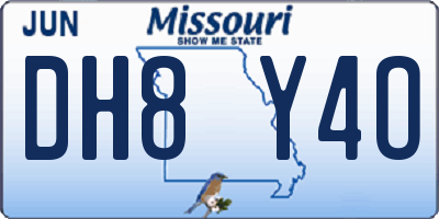MO license plate DH8Y4O