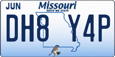 MO license plate DH8Y4P