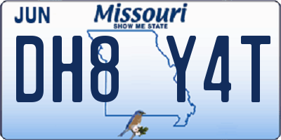MO license plate DH8Y4T