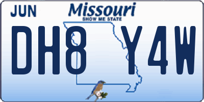 MO license plate DH8Y4W