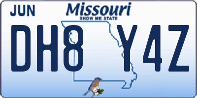 MO license plate DH8Y4Z
