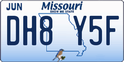 MO license plate DH8Y5F
