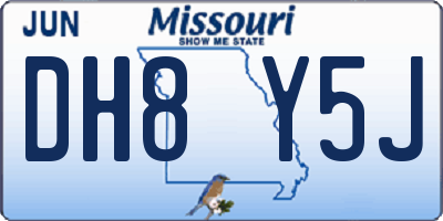 MO license plate DH8Y5J