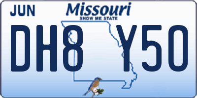 MO license plate DH8Y5O