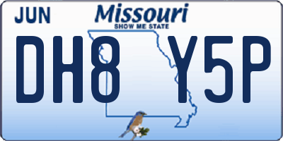 MO license plate DH8Y5P