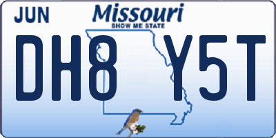 MO license plate DH8Y5T
