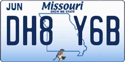 MO license plate DH8Y6B