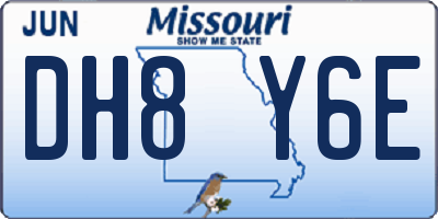 MO license plate DH8Y6E