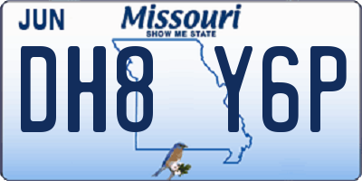 MO license plate DH8Y6P